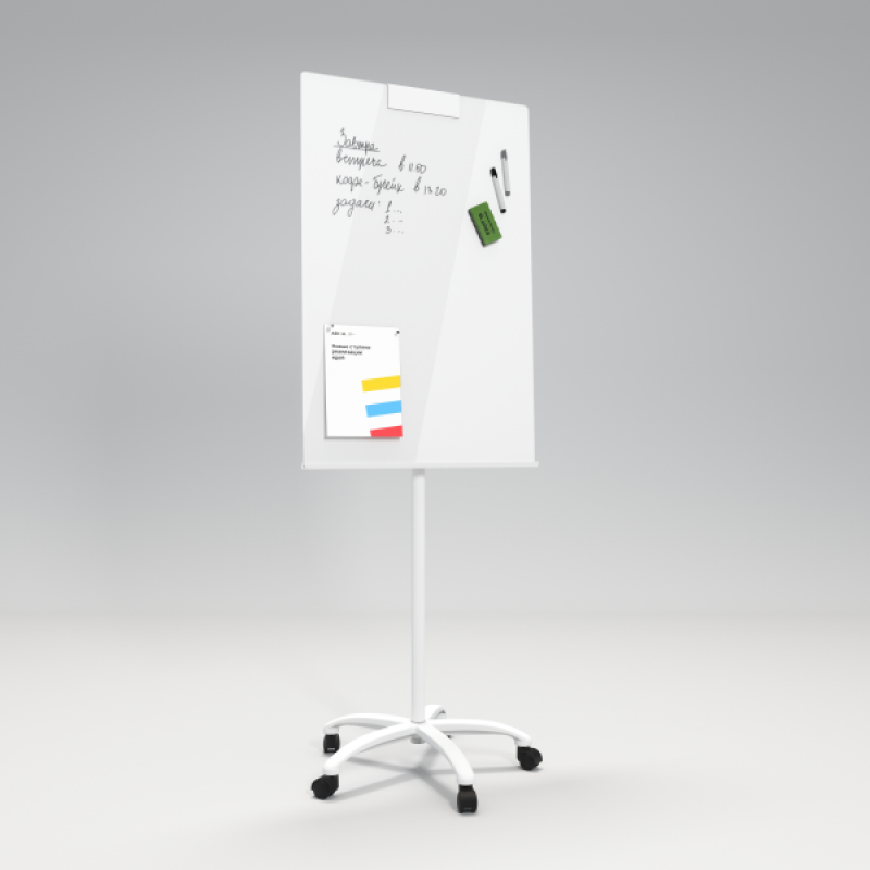 Флипчарт магнитно-маркерный белый основа - цвет белый/черный